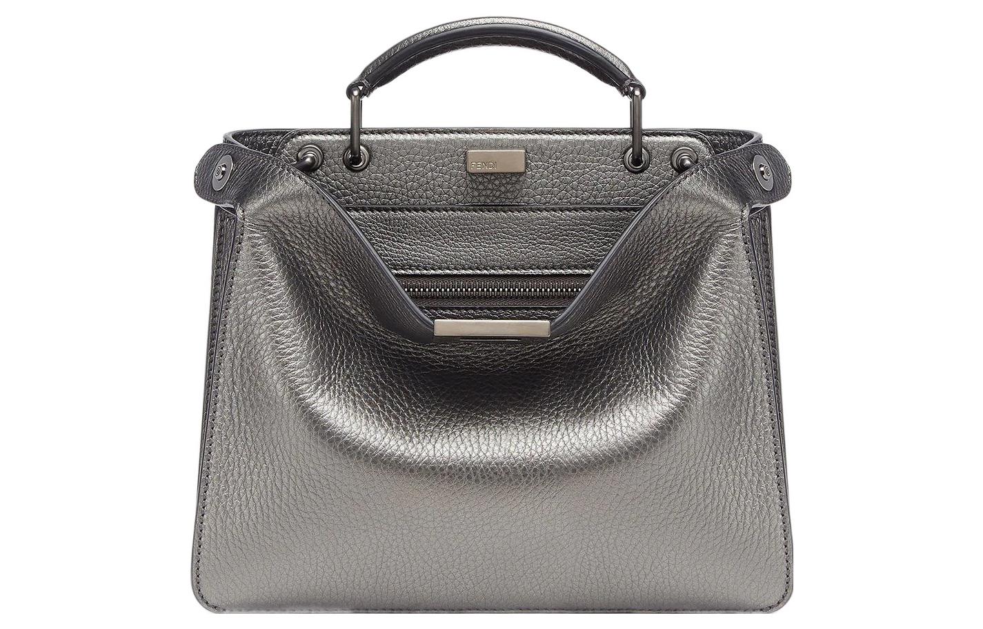 

Футболка Peekaboo ISeeU из кожи коровы наплечная сумка через плечевая сумка миниатюрная мужская серая FENDI