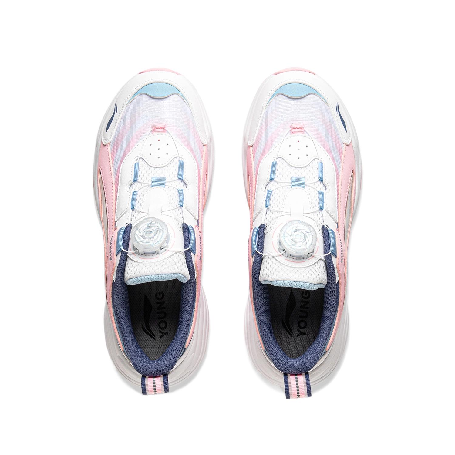 LINING YOUNG Детские кроссовки Sports Life Big Aurora с низкой амортизацией Prosper Pink Standard White Dusk Blue Kids — фото 4