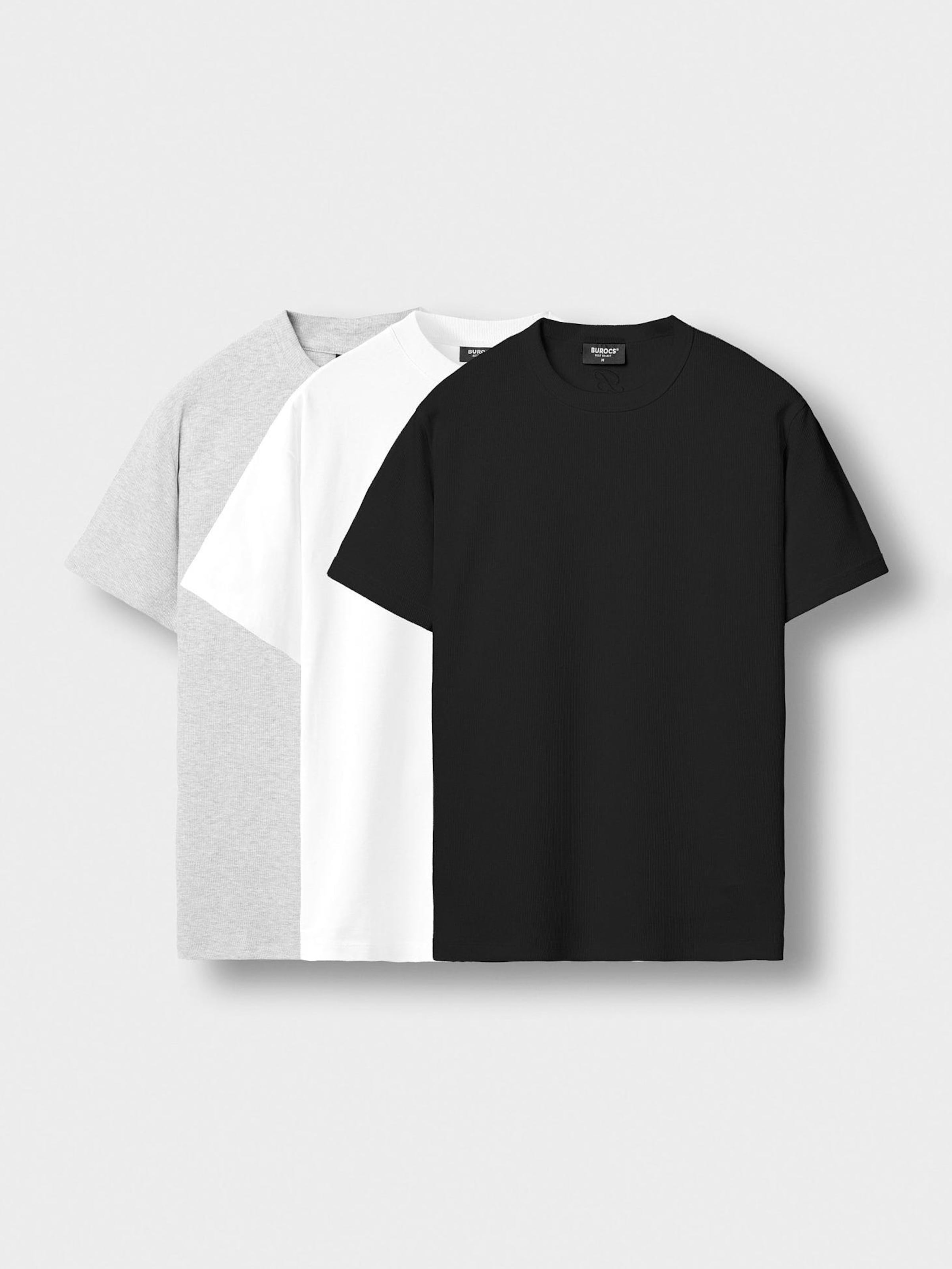 

Burocs Футболка '3 PACK Slim Rib' в черном цвете