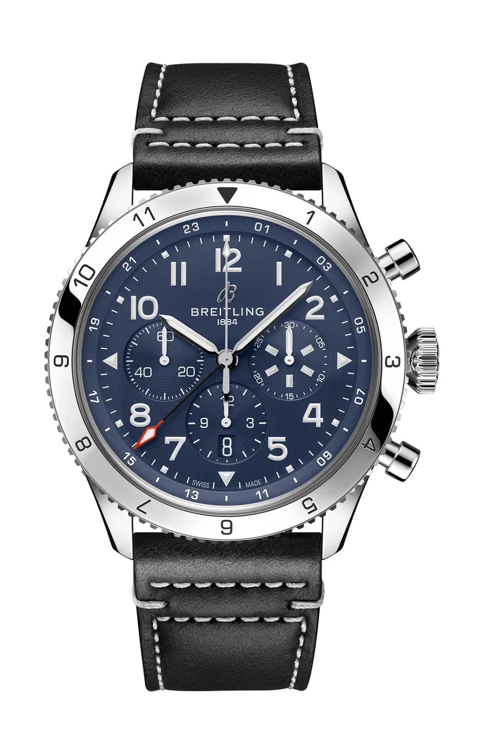 СУПЕР AVI B04 ХРОНОГРАФ GMT 46 ДАНЬ УВАЖЕНИЯ VOUGHT F4U CORSAIR - AB04451A1C1X1 BREITLING, серебряный