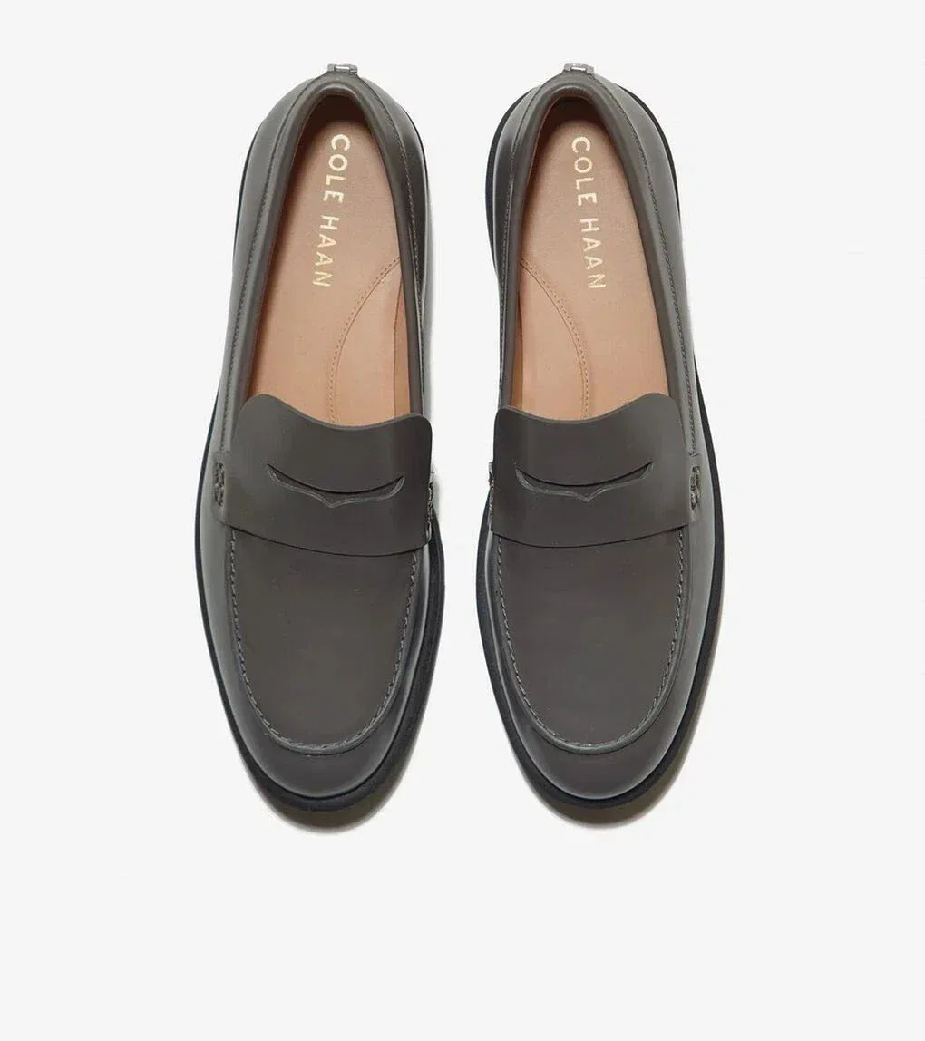Мужские кожаные лоферы Cole Haan Geneva W29787 серого цвета, модель HTAT531 — фото 3
