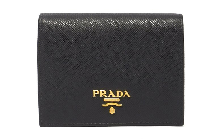 

PRADA Женский бумажник из сафьяновой кожи черный