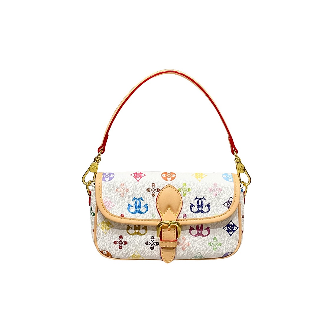 

PAYOT Сумка кросс-боди DIANE из искусственной кожи женская white/monogram coffee