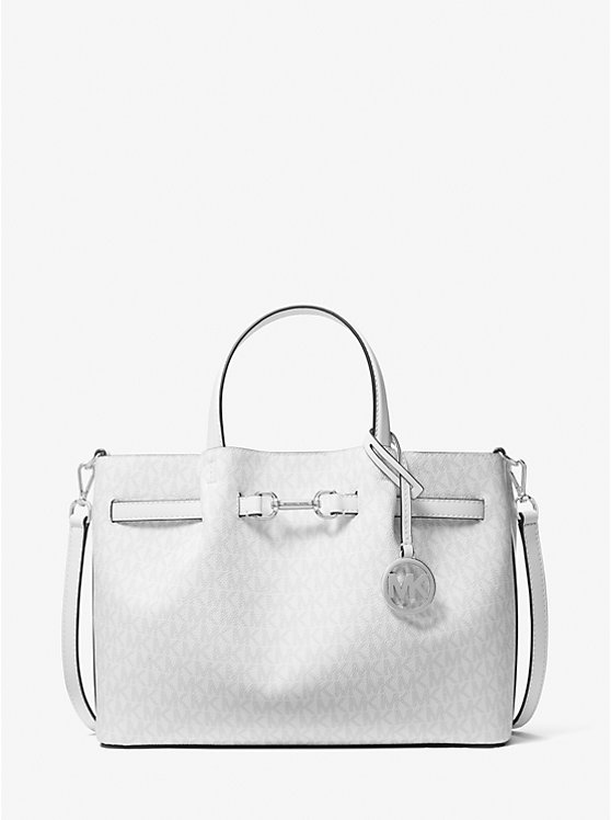 

Сумка-Саквояж Carson среднего размера с фирменным логотипом Michael Kors, белый