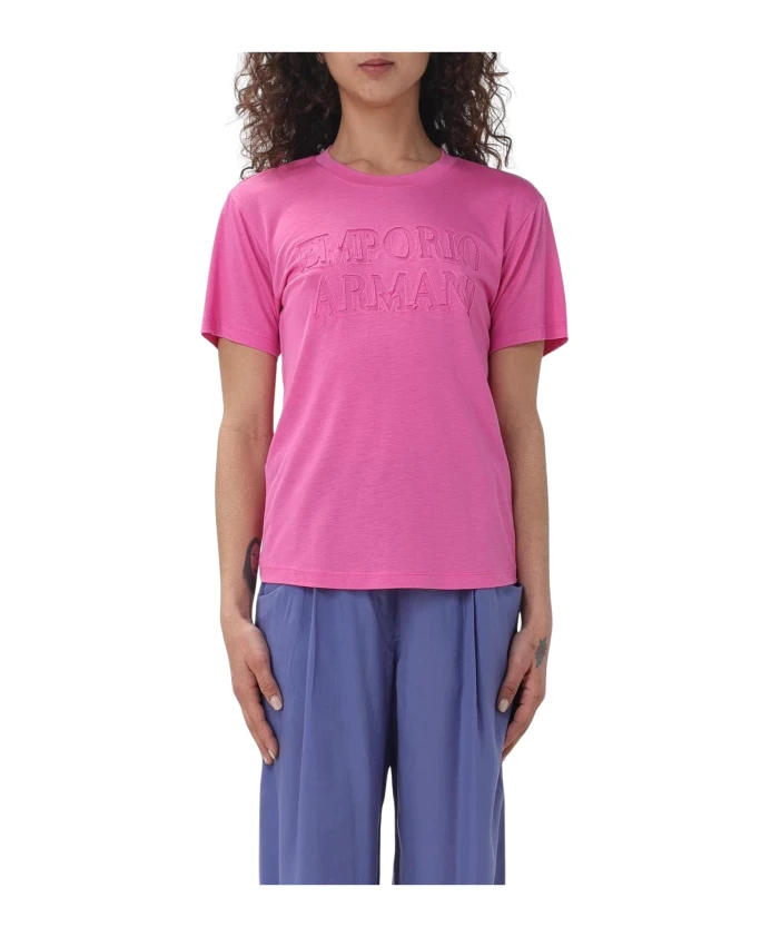 

Футболка с короткими рукавами и графическим логотипом Emporio Armani, розовый