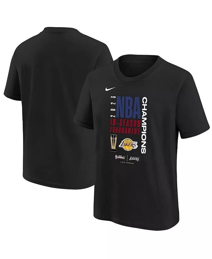

Черная футболка Big Boys Los Angeles Lakers 2023 NBA In Season Tour Champions в раздевалке Nike, черный