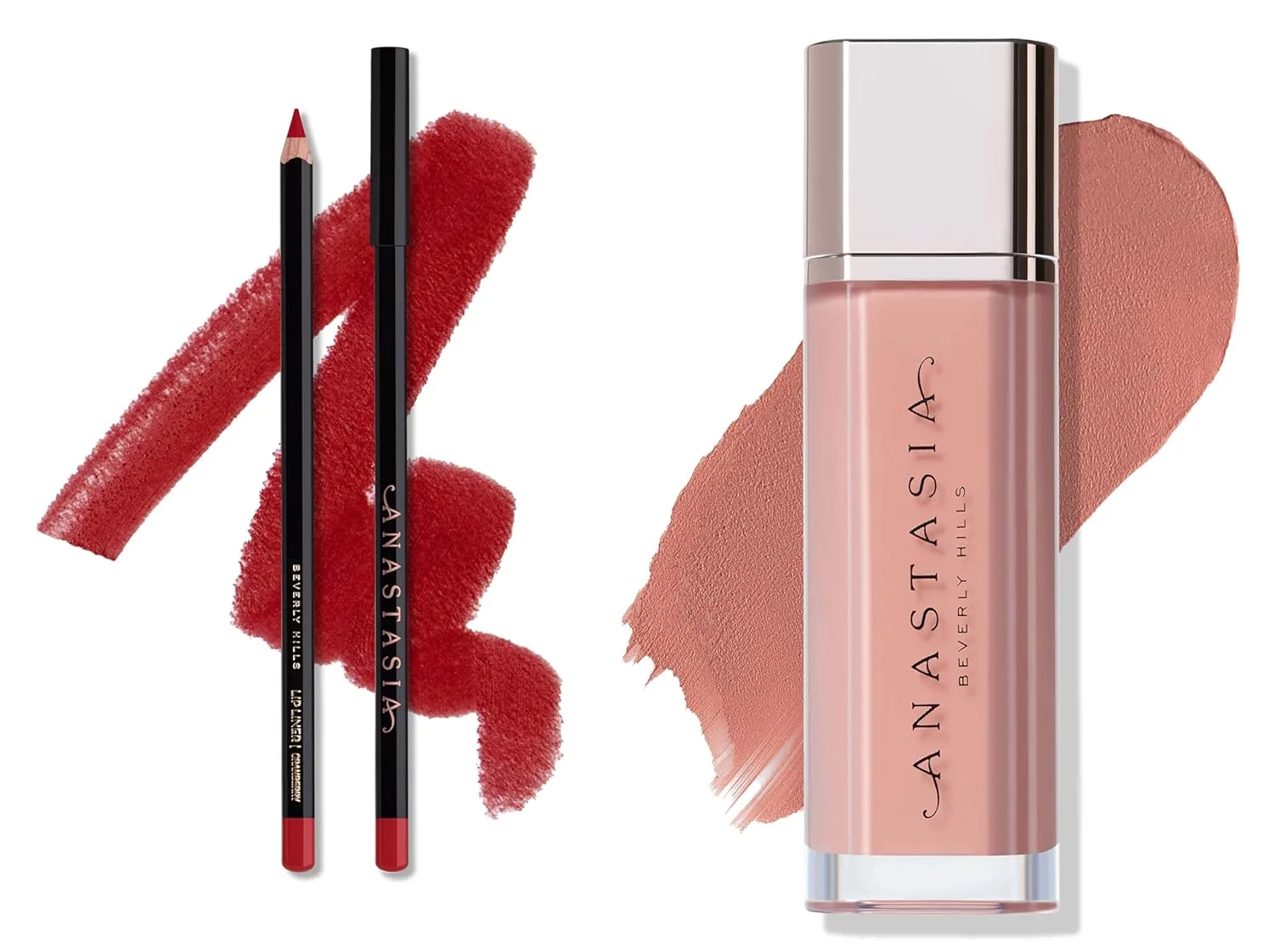 Anastasia Beverly Hills - Velvet Kiss Lip Duo - Карандаш для губ Cranberry Lip Liner и бархатная помада Pure Holywood Lip Velvet