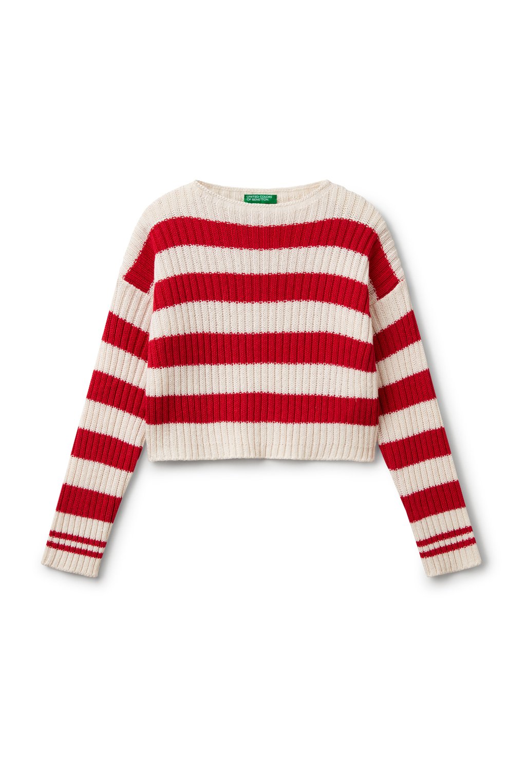 

Свитер TWO-TONE STRIPED United Colors of Benetton, красный