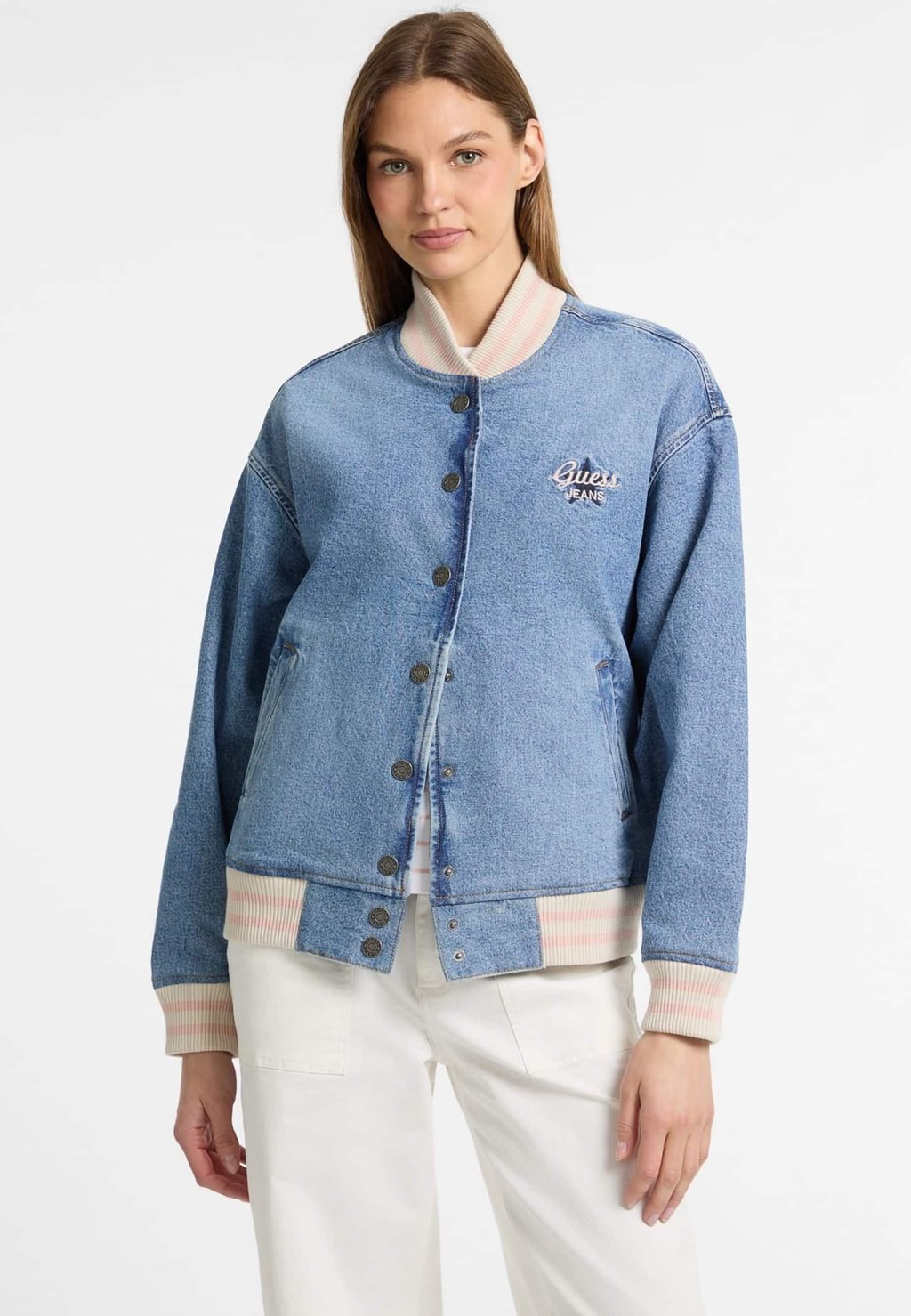 

Куртка-бомбер Denim jacket Guess Jeans, светло-голубой