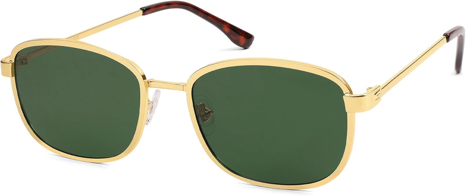 

Солнцезащитные очки SOJOS в стиле ретро, ​​прямоугольные, поляризованные, для женщин и мужчин, винтажный стиль 90-х, прямоугольная оправа, женские и мужские солнцезащитные очки SJ1225, Gold/Dark Green