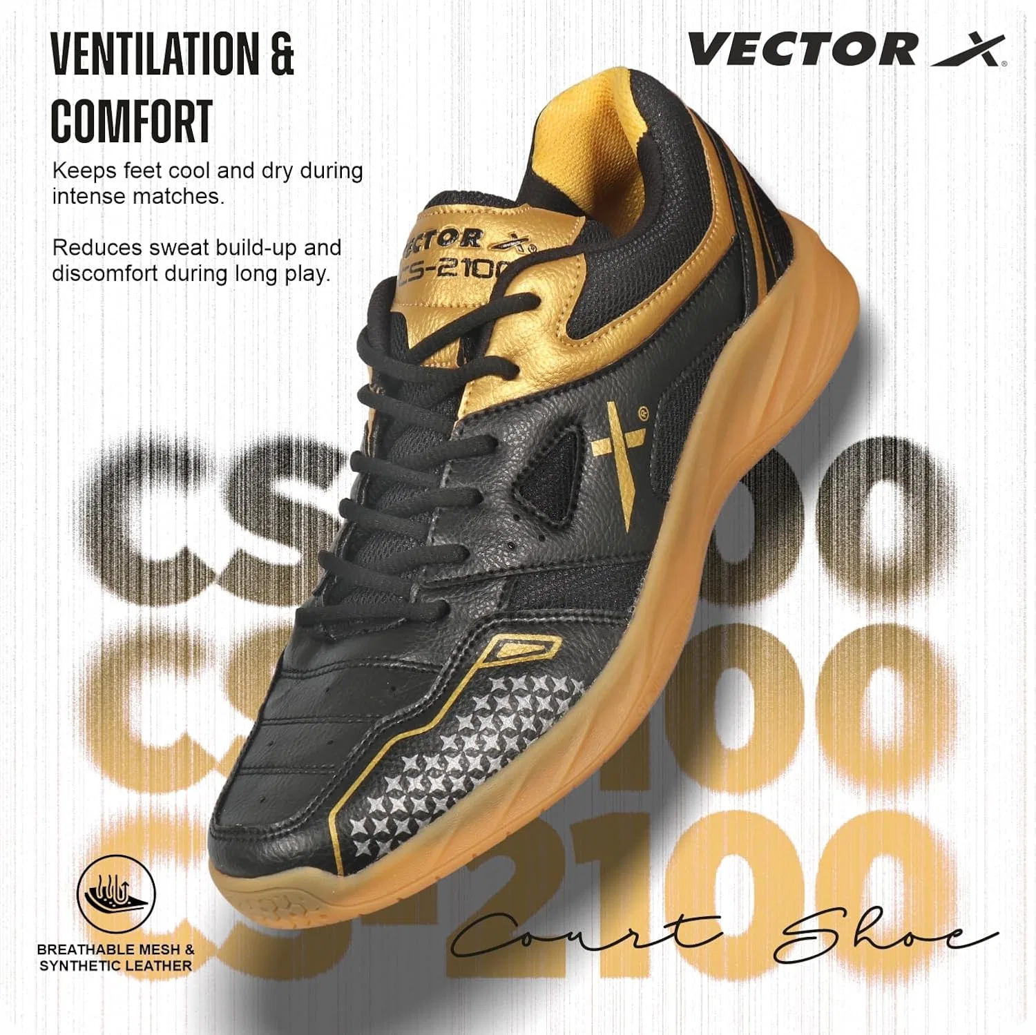 Детские кроссовки Vector X CS-2100, Black Gold — фото 3