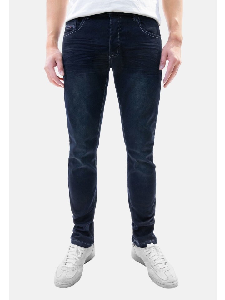 

Джинсы Jaylvis Regular Denim Jeans mit Kontrastnähten und Falten, темно-синий