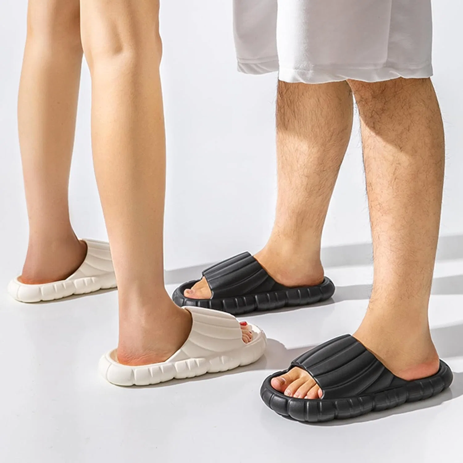 Badelatschen Herren Hausschuhe тапочки мужские горки пляжные Schlappen Badeschlapfen Badeschuhe Hallenschuhe Pantoletten Badepantoletten Schlapfen Sandalen ползунки RYTEJFES, Black — фото 3
