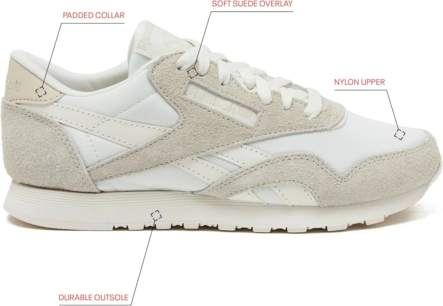 Кроссовки теннисные Reebok Court Advance, цвет Sand/Sand/Chalk, размеры 6-15 — фото 2