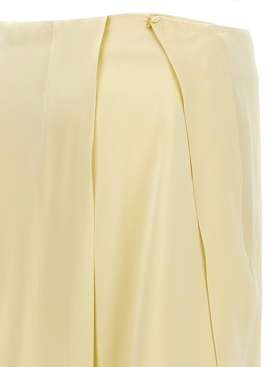 Атласная юбка с разрезом сбоку JIL SANDER, желтый — фото 4
