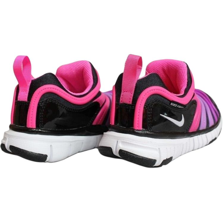 Nike Детские низкие повседневные кроссовки Dynamo Free, дышащие, черные с фиолетовыми вставками — фото 3