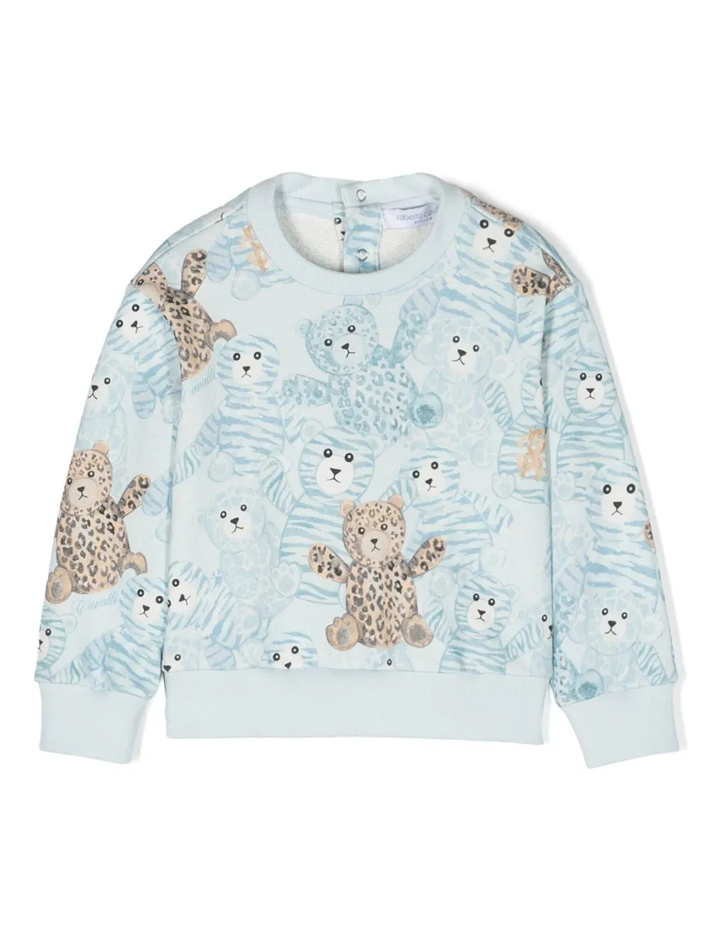 

Хлопковая толстовка с принтом медведя Roberto Cavalli Junior, синий