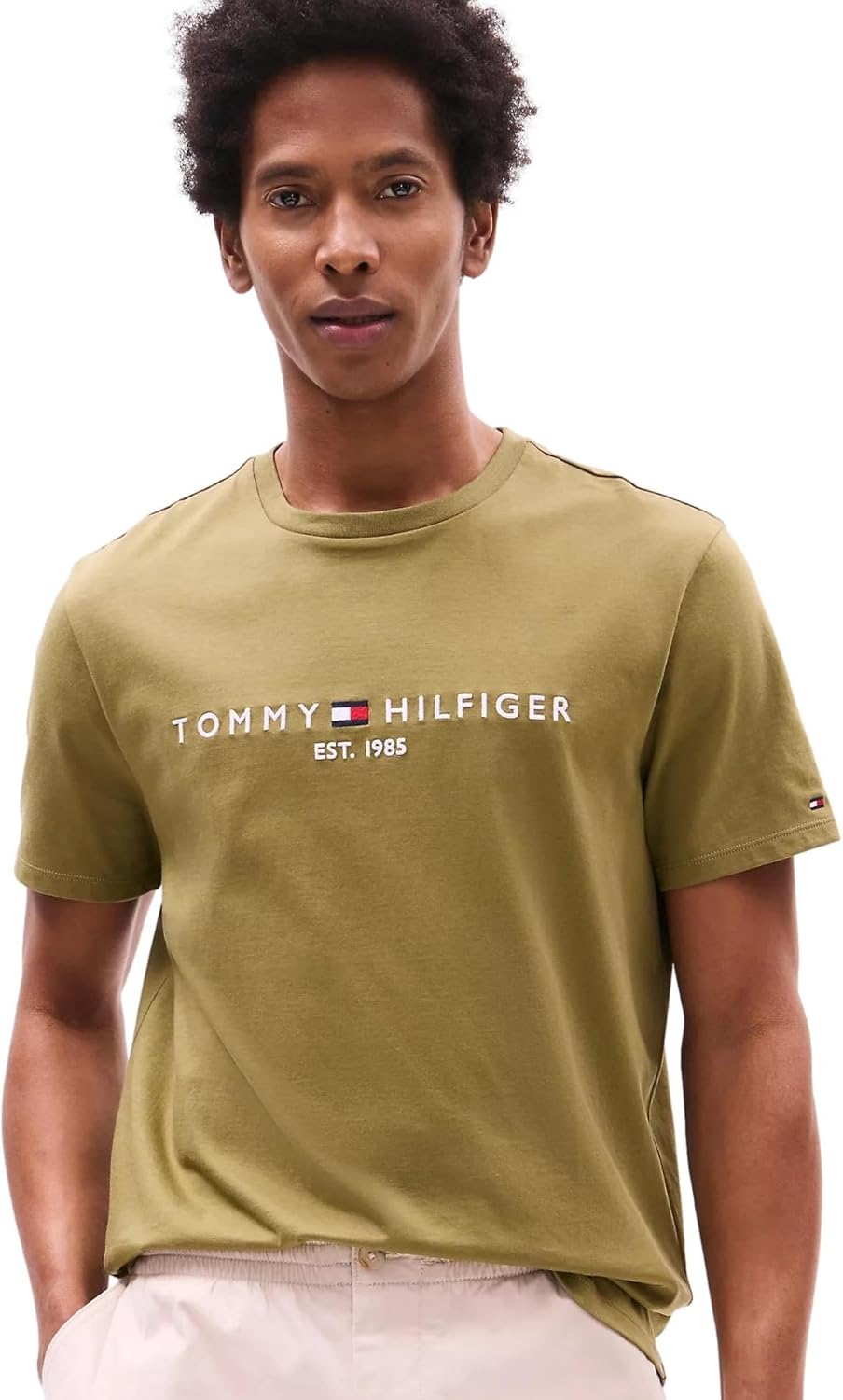 

Мужская футболка Tommy Hilfiger Regular Fit с вышитым логотипом Tommy, коллекция 2024, размер L, белая, Uniform Olive, Белый, Мужская футболка Tommy Hilfiger Regular Fit с вышитым логотипом Tommy, коллекция 2024, размер L, белая, Uniform Olive