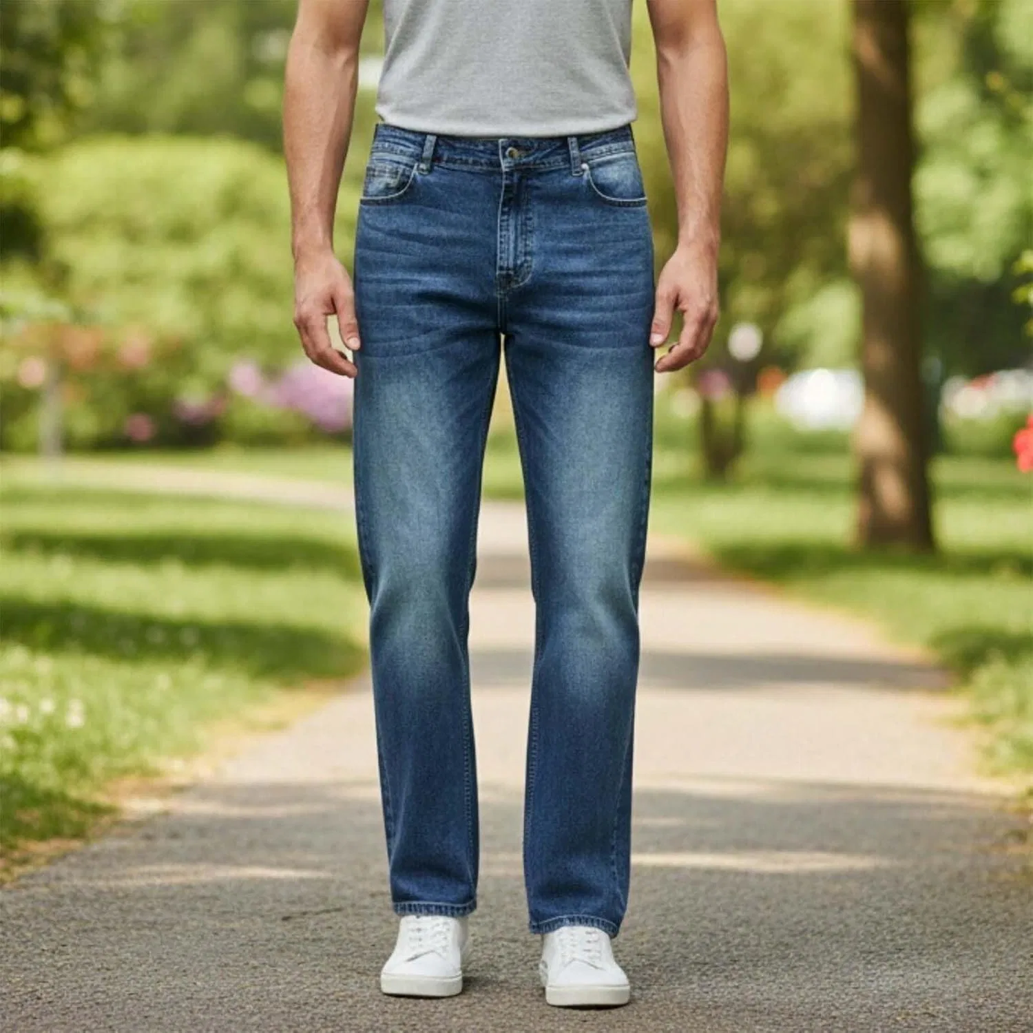 Джинсы свободные Baggy Y2K, Navy — фото 3