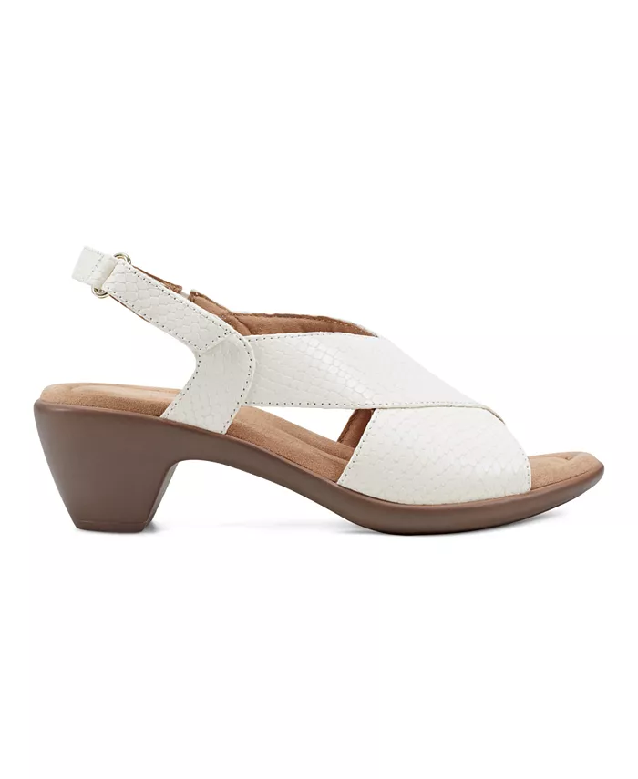 Сандалии Chantal Crisscross на низком каблуке из кожи Easy Spirit, белый — фото 2