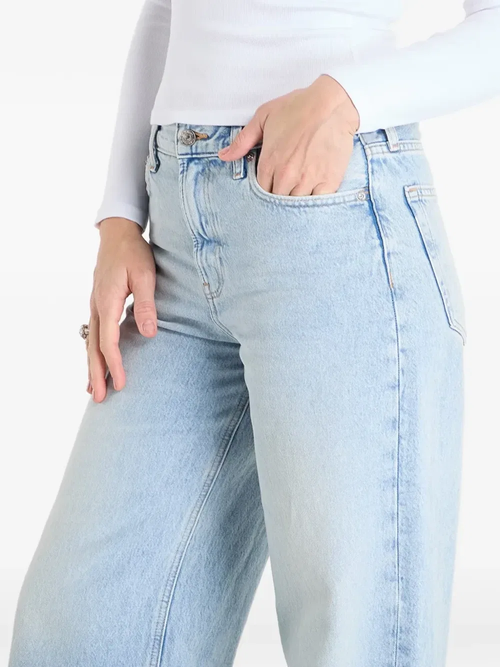 Джинсы свободного кроя с заниженной талией Calvin Klein, синий — фото 4