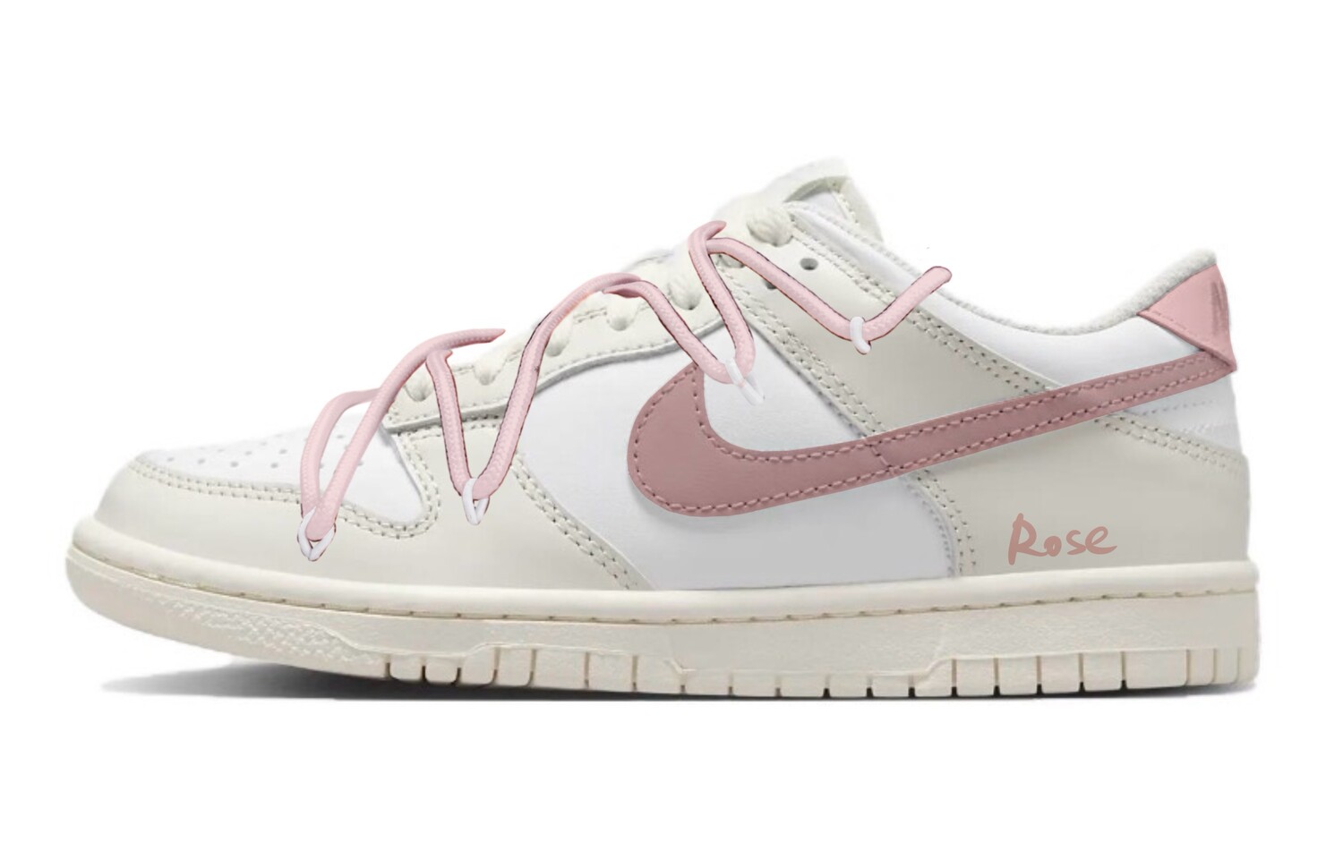 

Обувь для скейтбординга Dunk Kids для начальной школы Nike, бежевый/розовый