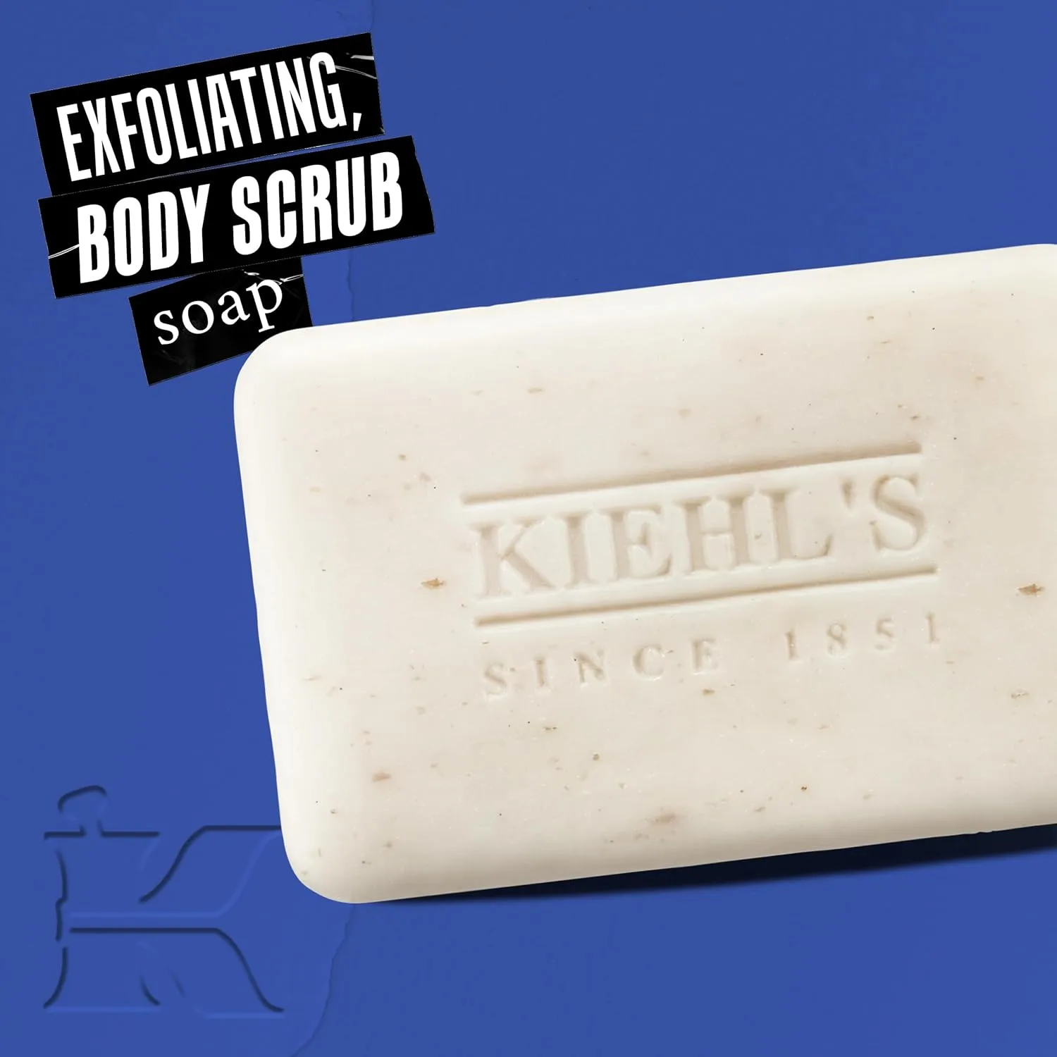 Kiehl's Ultimate Man Body Scrub Exfoliating Bar Soap, скраб-мыло для тела, очищает и отшелушивает, с овсяными отрубями и пемзой, 200 г 198.45 г (1 шт.) — фото 2