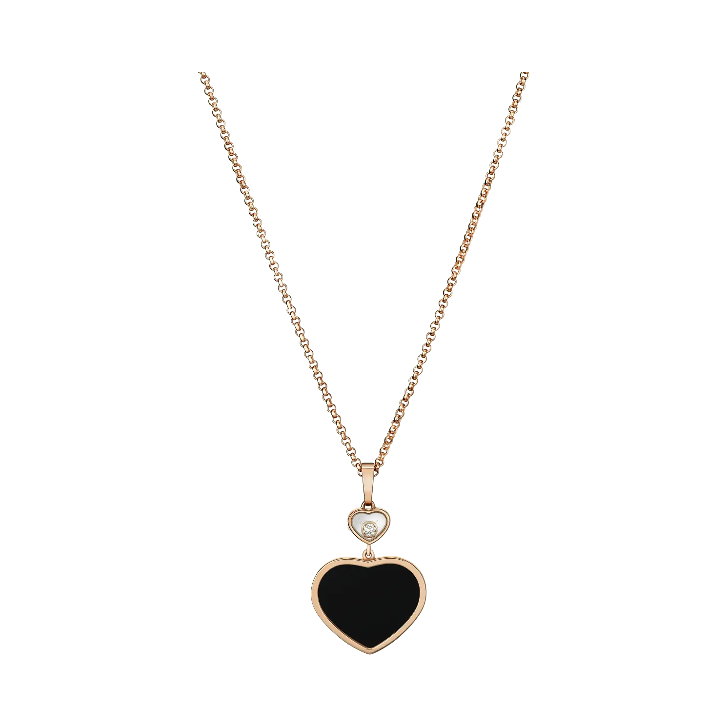 

Кулон Chopard Happy Hearts - Подвеска, розовое золото, бриллиант, оникс