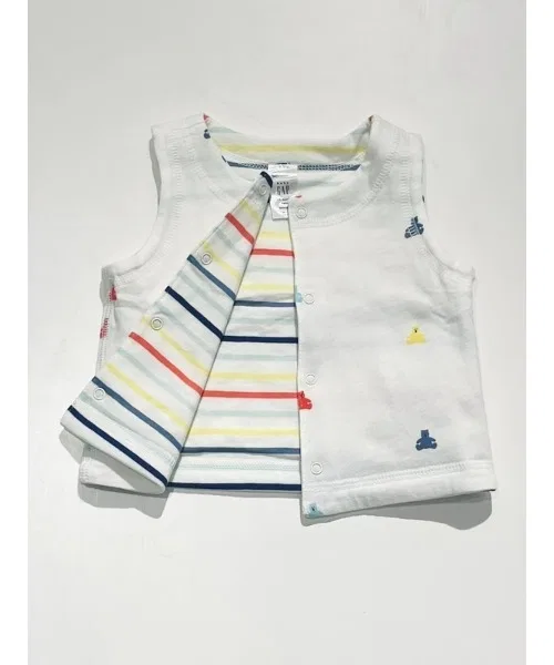 Двусторонний жилет Gap из хлопка, белый — фото 4