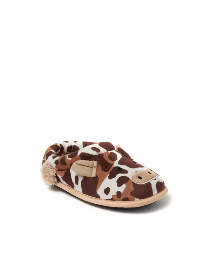 

Детские домашние тапочки-кроксы Peyton Animal Slip-On Dearfoams, коричневый