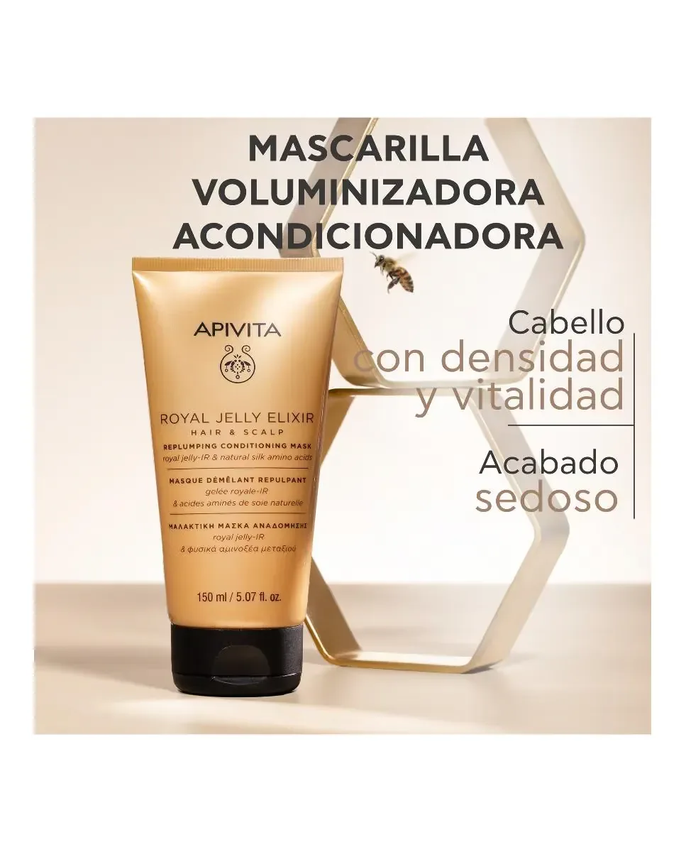 Маска-кондиционер для объема 150 мл Royal Jelly Apivita — фото 2