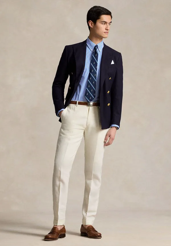 Рубашка из полосатого эластичного поплина, сшитая на заказ. Polo Ralph Lauren, Light Blue/White — фото 2