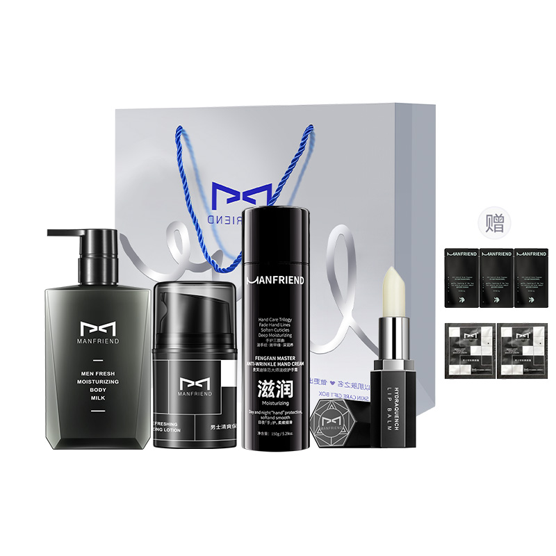 

Мужской набор для увлажнения кожи на осень-зиму из четырёх средств MANFRIEND, Fall Winter 4-Piece Set (Body Lotion+Moisturizing Hand Cream+Hydrating Moisturizing Lotion+Power Lip Balm)