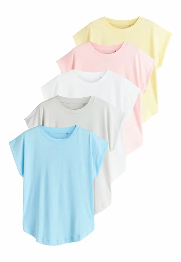 

Базовая футболка стандартного кроя Next, Blue Pink Yellow Grey White, Белый, Базовая футболка стандартного кроя Next, Blue Pink Yellow Grey White