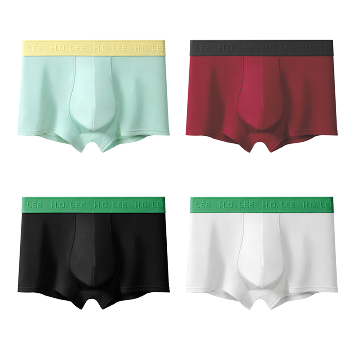 

Подарочный набор мужского белья 4 шт Lee, 4 Pack (светло-зеленый+красный+черный+белый)