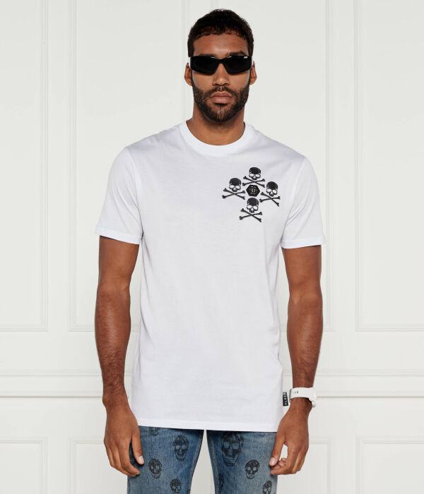 

Футболка с изображением черепа и костей Regular fit Philipp Plein, белый