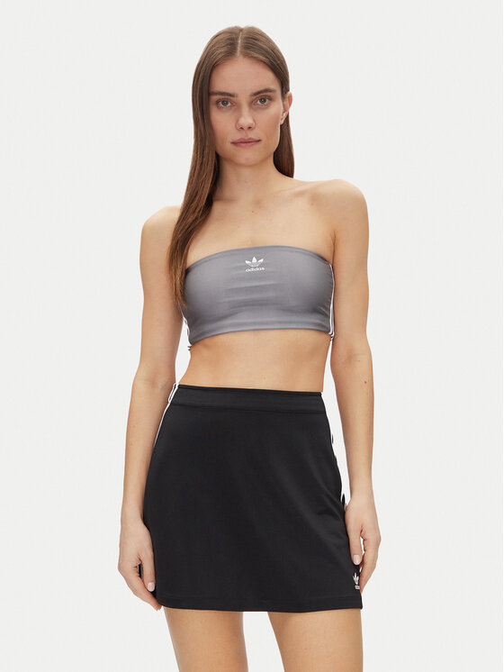 

Топ облегающего кроя 3-Stripes JD3385 Adidas, серый