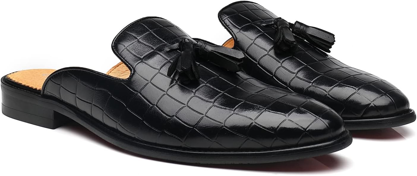 

Мужские черные лоферы без задника из натуральной кожи Erphpre Paul