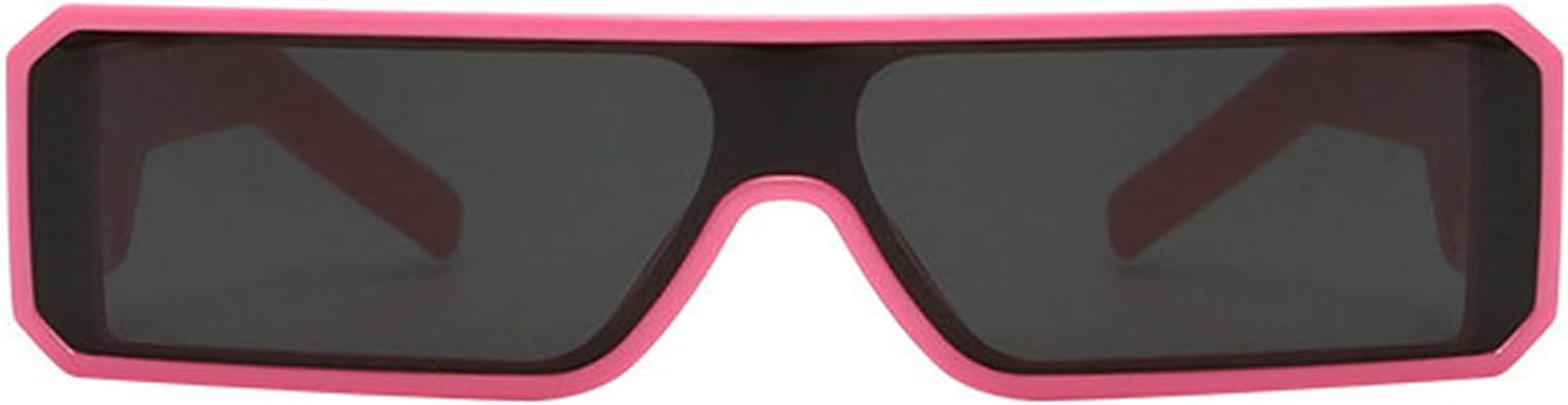 

Солнцезащитные очки Willochra с маленькими заклепками для женщин и мужчин, футуристические солнцезащитные очки-щитки, прямоугольные, с плоской верхней частью, стильные миниатюрные очки F27, Pink