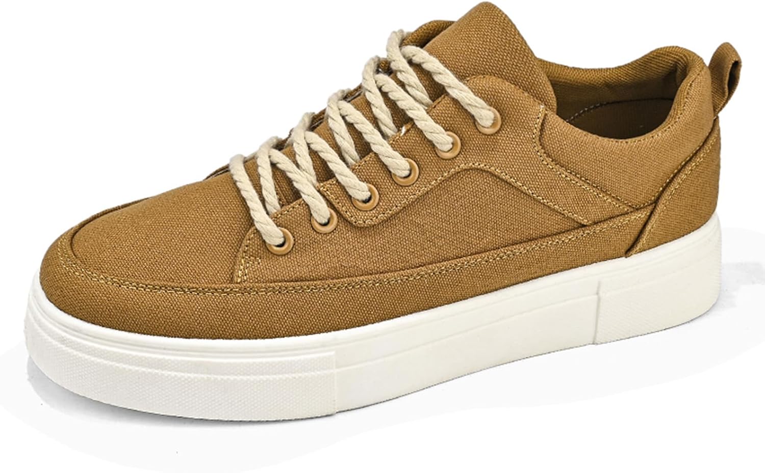 

Мужские канвасовые скейт-кроссовки, платформа для ходьбы и бега, дышащие повседневные обувь на шнуровке Generic, хаки