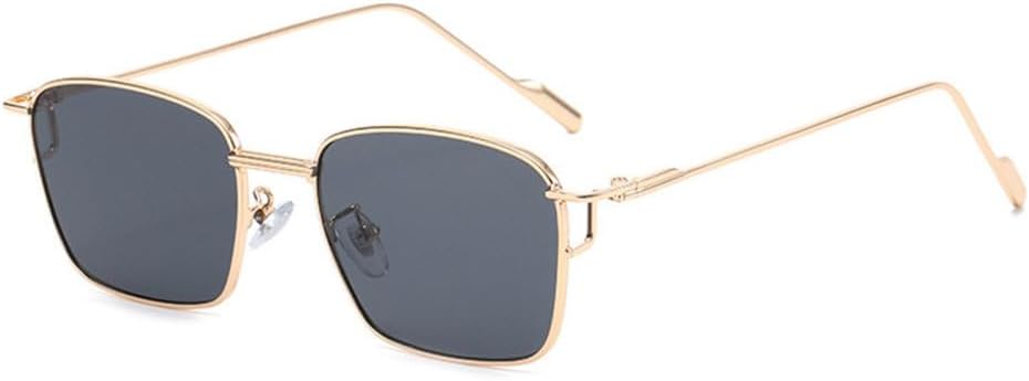 

Солнцезащитные очки без оправы прямоугольной формы 2027 года для мужчин и женщин, модные квадратные очки с защитой от УФ-излучения UV400, винтажные очки MTZJH, Gold Frame Grey