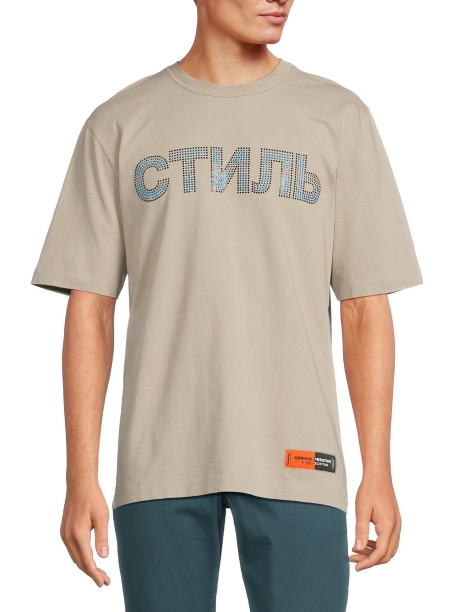 

Футболка с русской надписью Heron Preston, серый