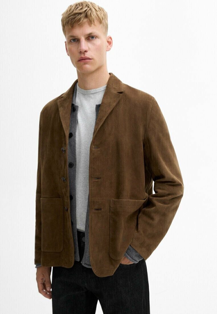 

Кожаная куртка Massimo Dutti, коричневый