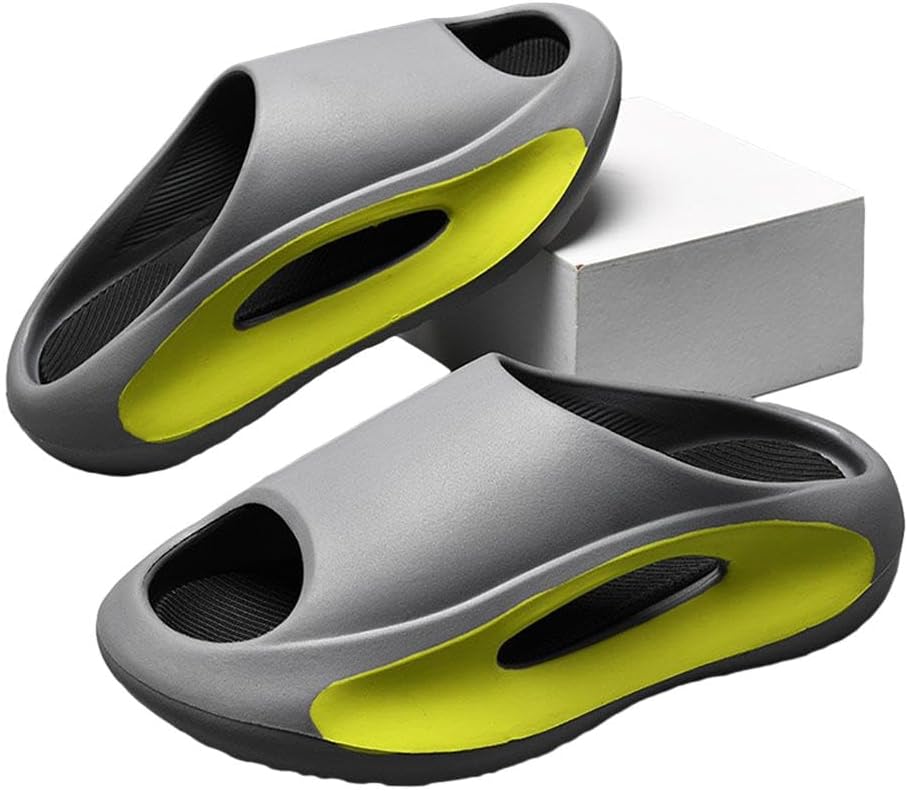 

Мужские шлепанцы HMBLAW с открытым носком, повседневные шлепанцы и сандалии из EVA, с противоскользящей толстой подошвой, легкие и износостойкие, подходят для ношения дома и на улице, на пляже, серый