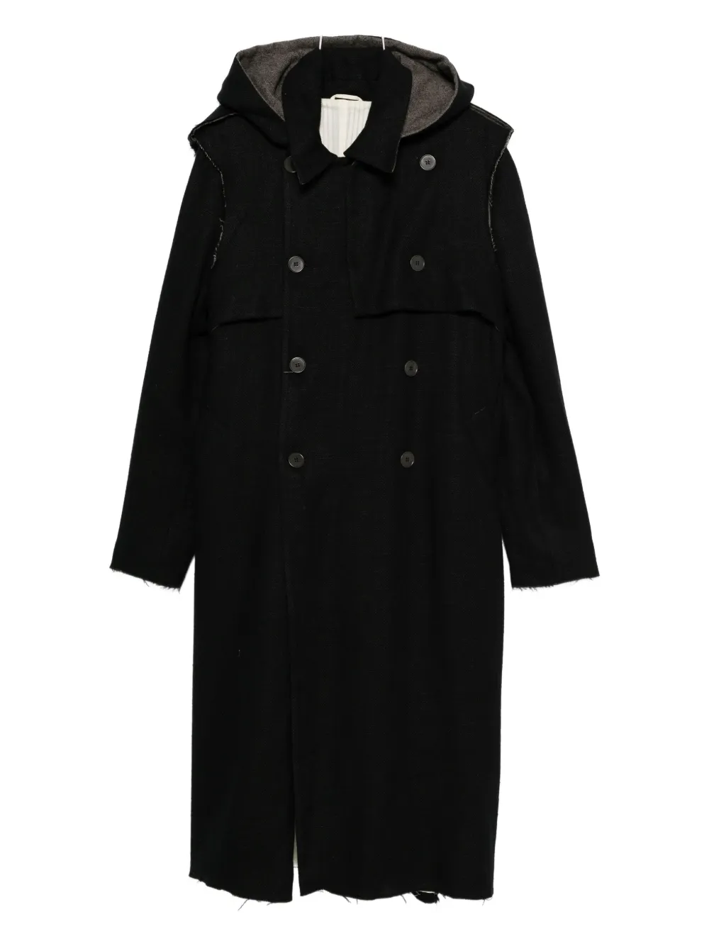 

Двубортное пальто с капюшоном K'Ang, черный