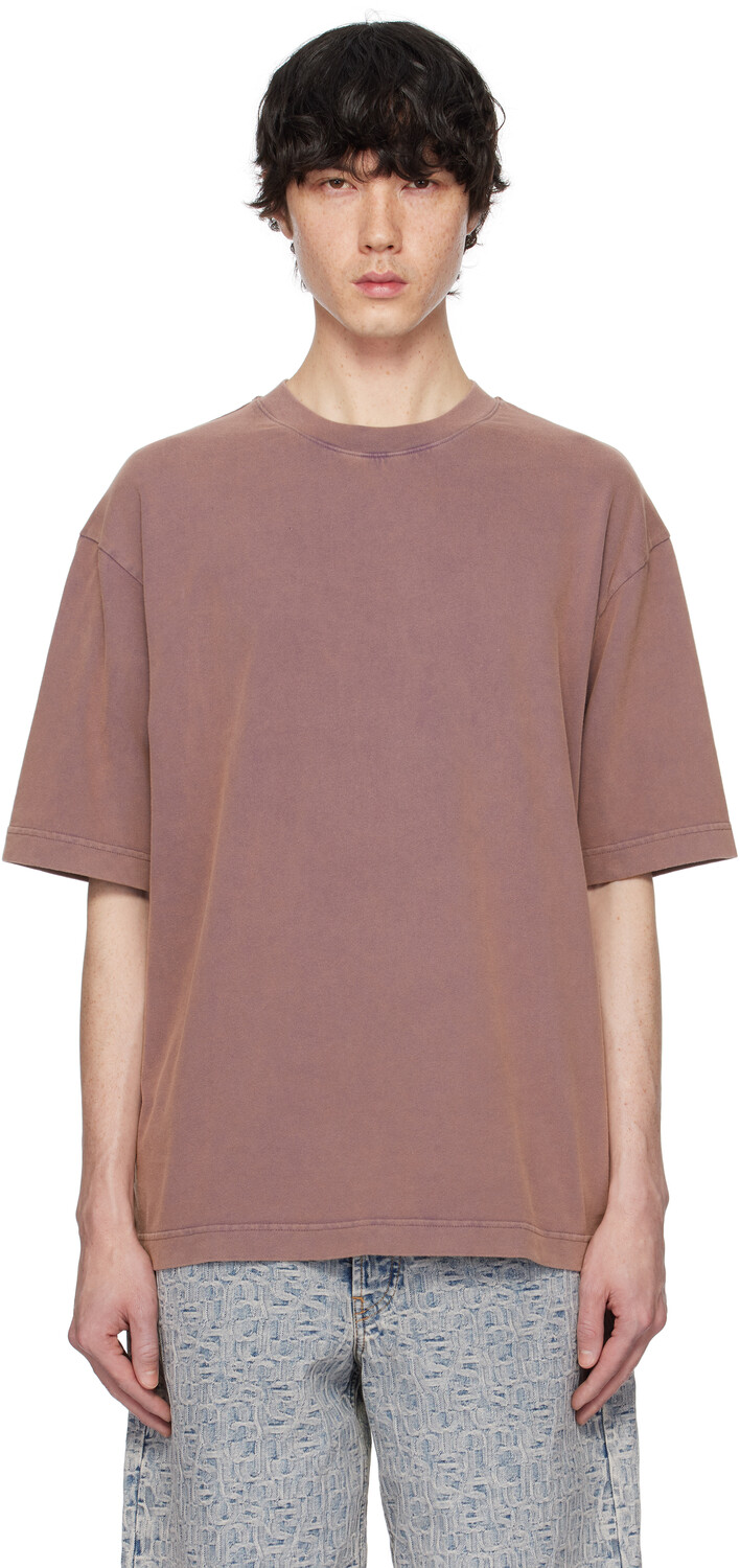 

Фиолетовая футболка свободного кроя с круглым вырезом Acne Studios, Plum purple