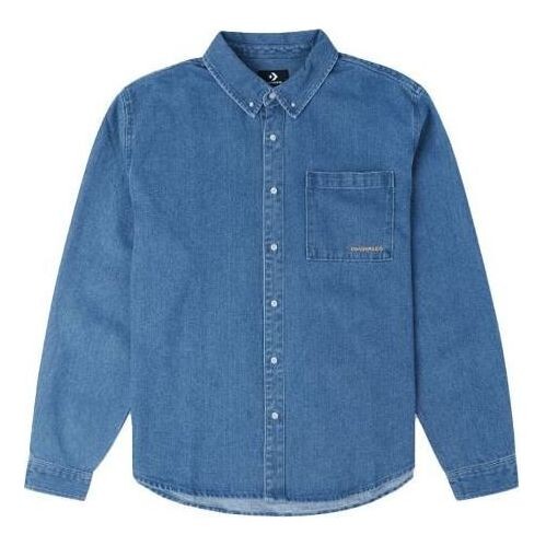 

Рубашка oxford long sleeve denim shirt 'indigo blue' Converse, синий