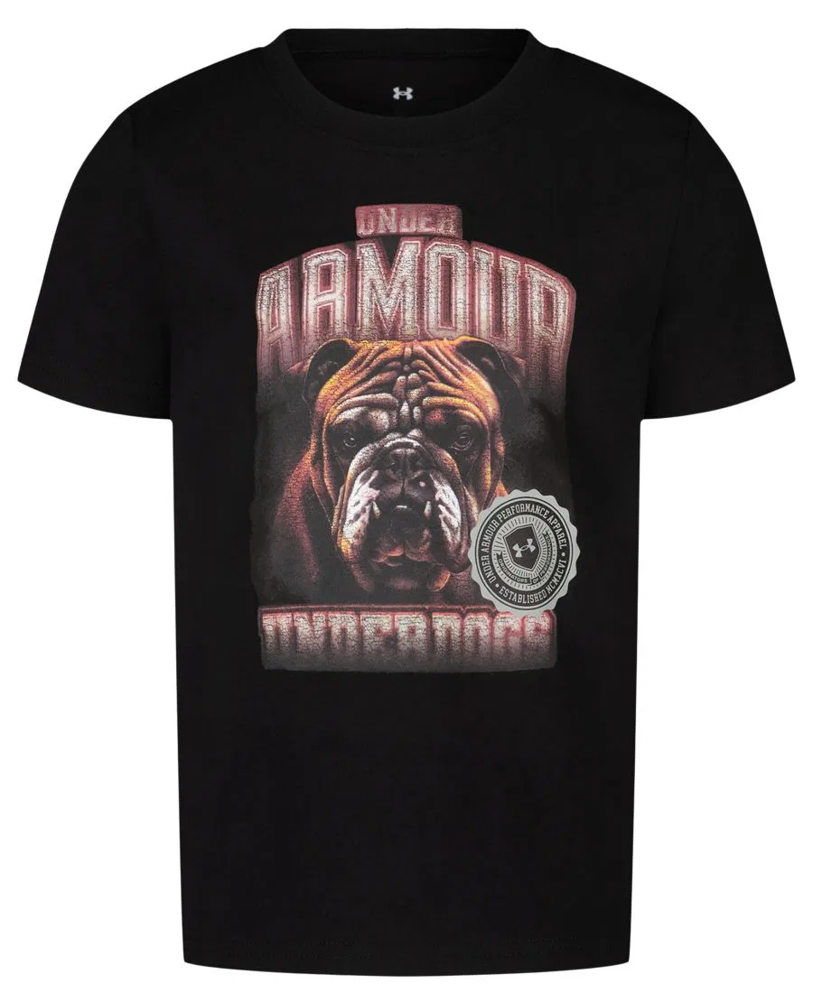 Детская футболка с коротким рукавом Underdog, размер 2T-7 Under Armour, черный