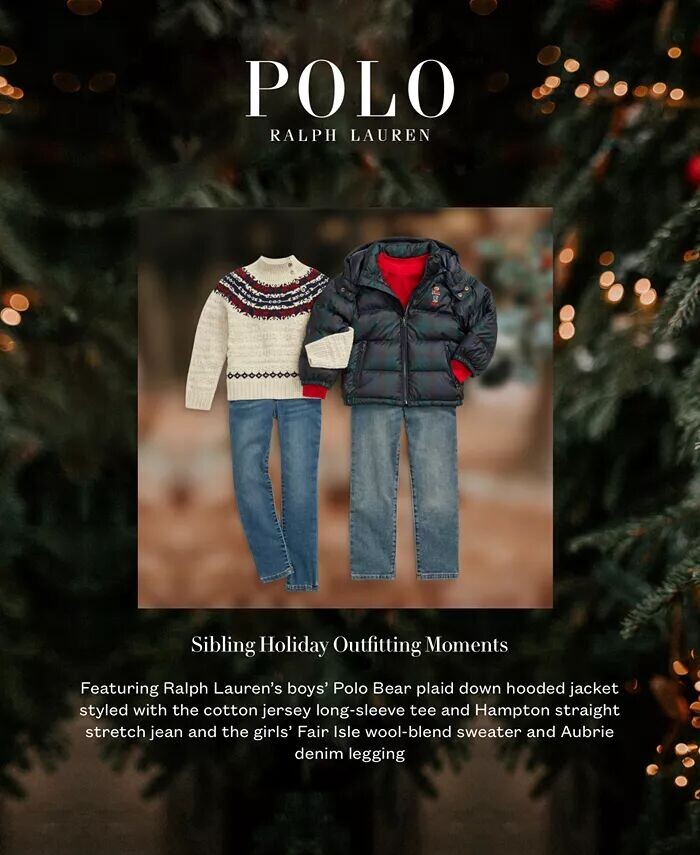 Футболка с длинными рукавами из хлопкового джерси Big Boys Polo Ralph Lauren, черный — фото 3
