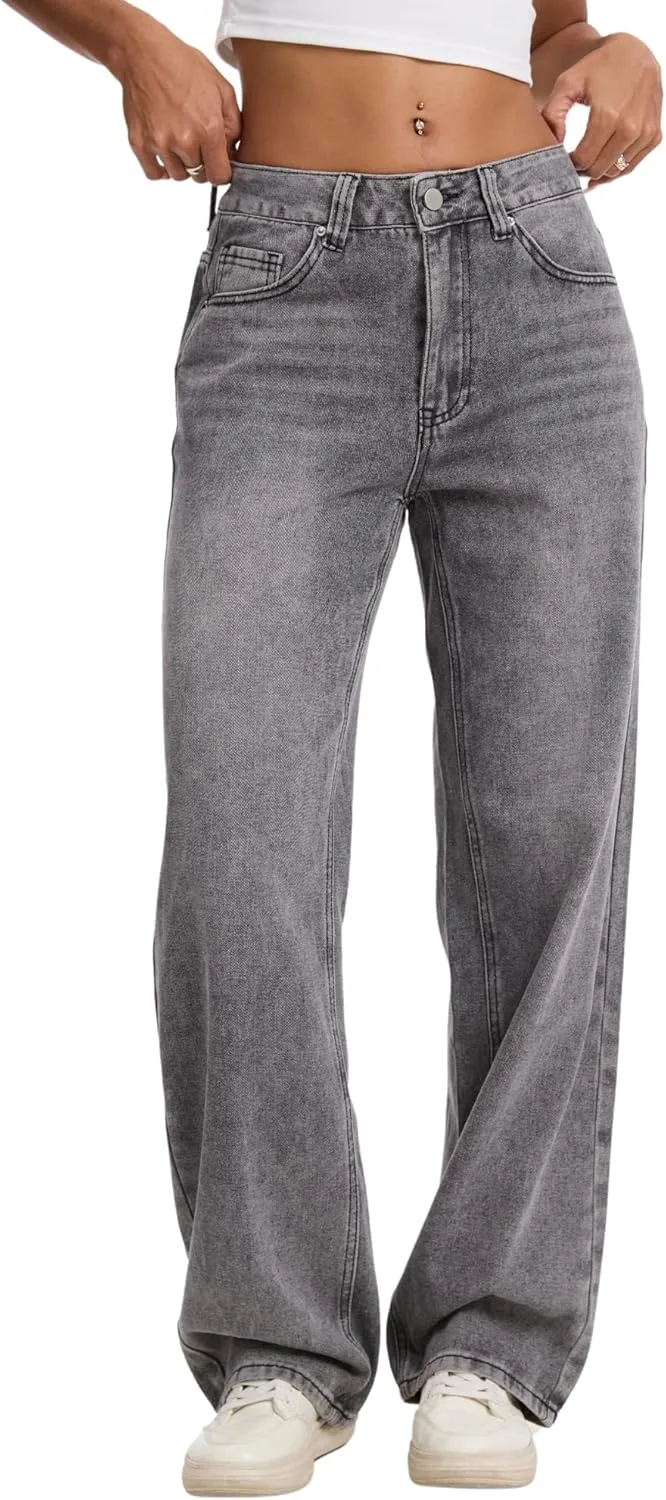 

Прямые джинсы для женщин casual потертые свободные boyfriend Wanduyini